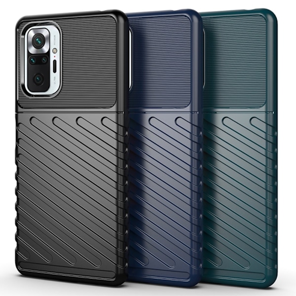 Xiaomi Redmi Note 10 Pro - Twill Textur Skal - Blå Blå