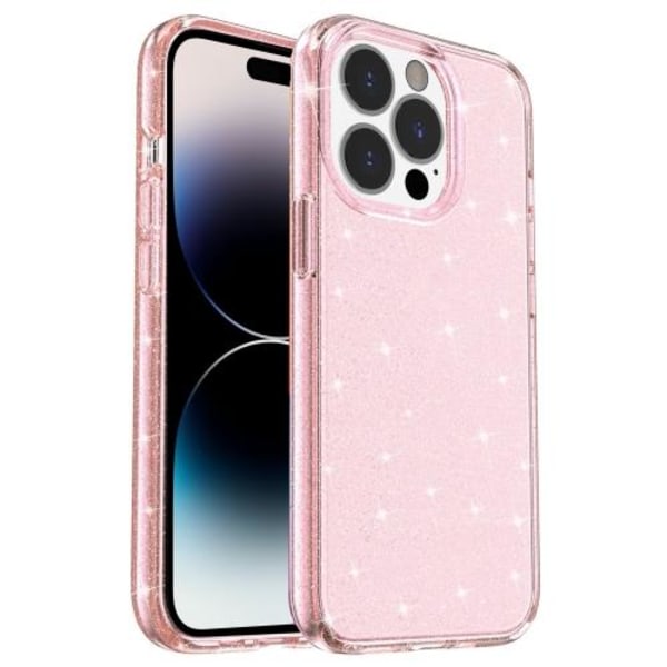 iPhone 14 Pro Max Skal Shockproof Glitter TPU Rosa