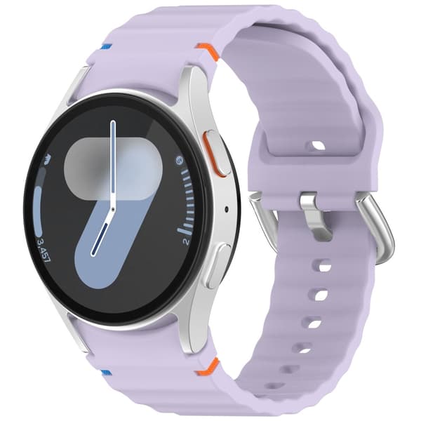 Galaxy Watch 5/5 Pro/6/7/FE Armband Silikon Wave Design Lila