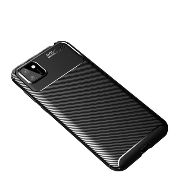 Huawei Y5p - Kolfiber Textur Skal - Svart Black Svart
