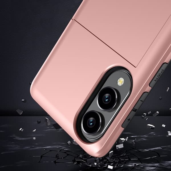 Samsung Galaxy S25 Edge Skal Hybrid Med Kortfack Grå