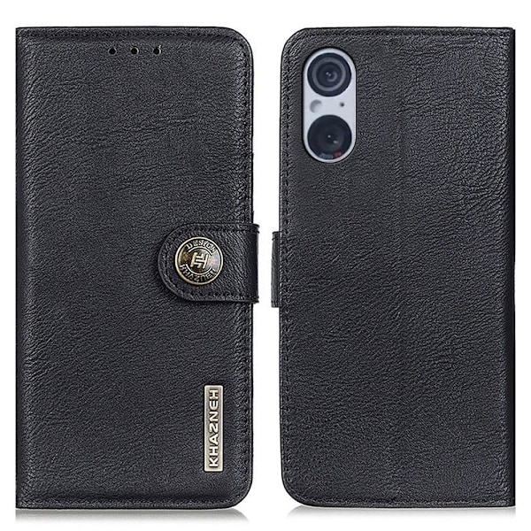 KHAZNEH Sony Xperia 5 V Fodral Läder Svart