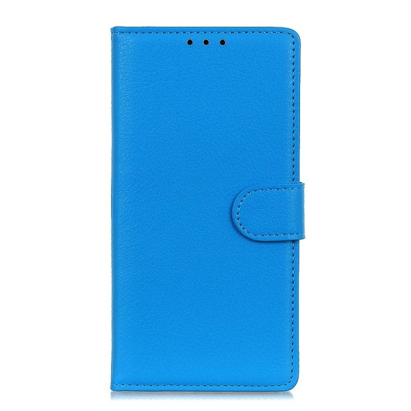OnePlus 9 - Litchi Läder Fodral - Blå Blue Blå