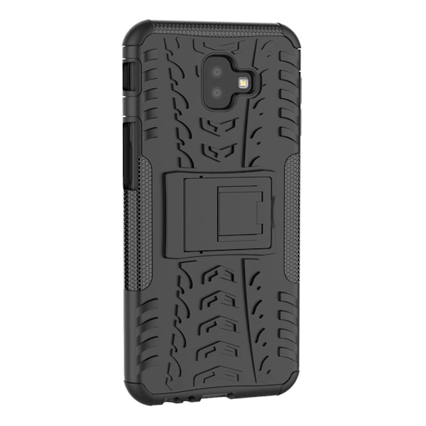 Samsung Galaxy J6 Plus - Stöttåliga skalet med stöd - Svart Black Svart