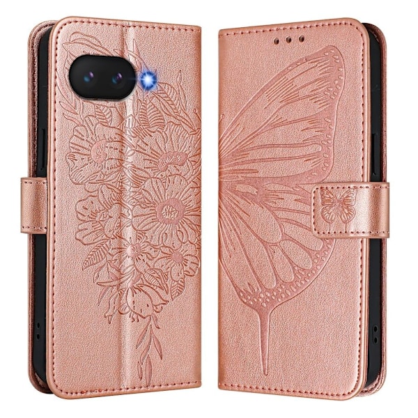 Google Pixel 9a Fodral Fjäril Tryck Roséguld