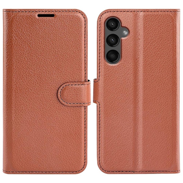Samsung Galaxy A15 5G Fodral Litchi Läder Brun