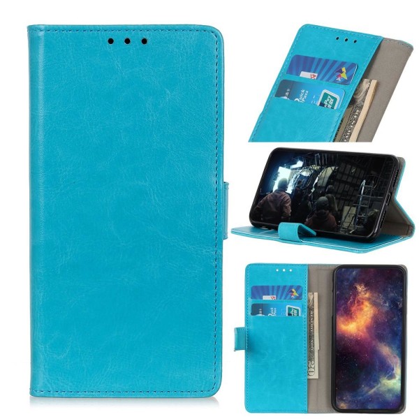Samsung Galaxy A21s - Crazy Horse Plånboksfodral - Blå Blue Blå