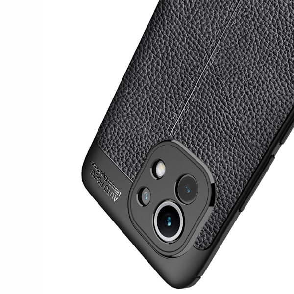 Xiaomi Mi 11 - Litchi Textur Skal - Svart Black Svart