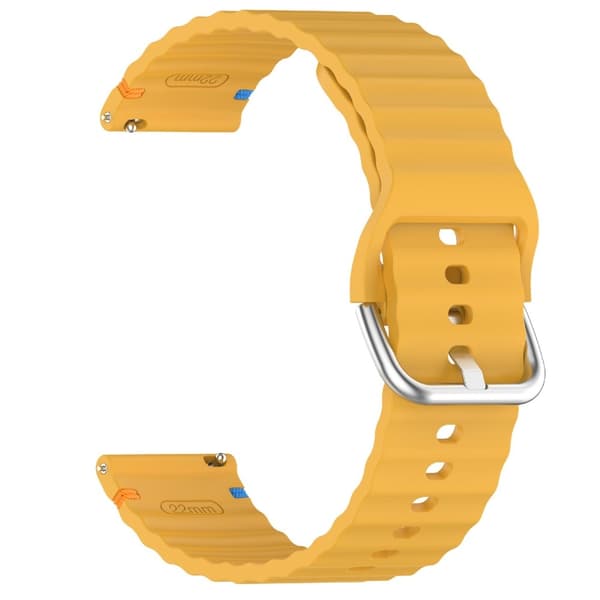 Klockarmband 20 mm Silikon Wave Design Gul