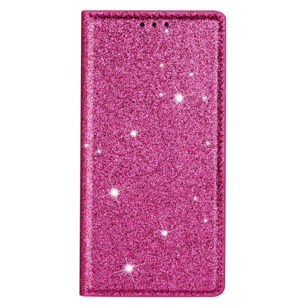 iPhone 15 Fodral Flip Glitter Rosa