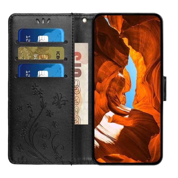 iPhone 17 Pro Fodral Med Blommigt Tryck Svart