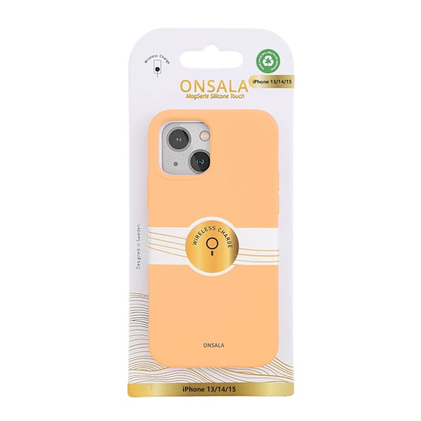 Onsala iPhone 14/13 Mobilskal Silikon Apricot