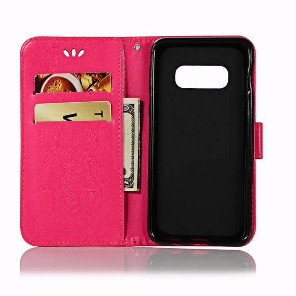 Samsung Galaxy S10e - Plånboksfodral Elefant - Rosa Pink Rosa