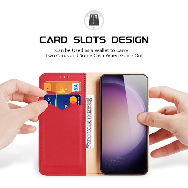 DUX DUCIS Galaxy S24 Fodral HIVO Äkta Läder Röd