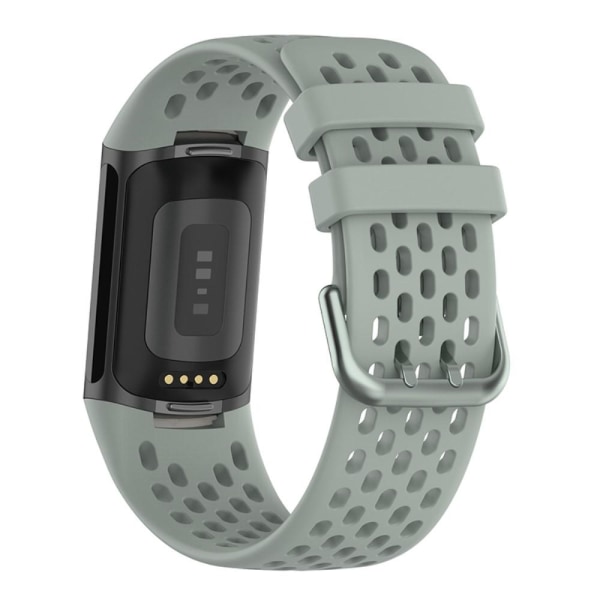 Fitbit Charge 6 / 5 Armband Silikon Ihåligt Grå