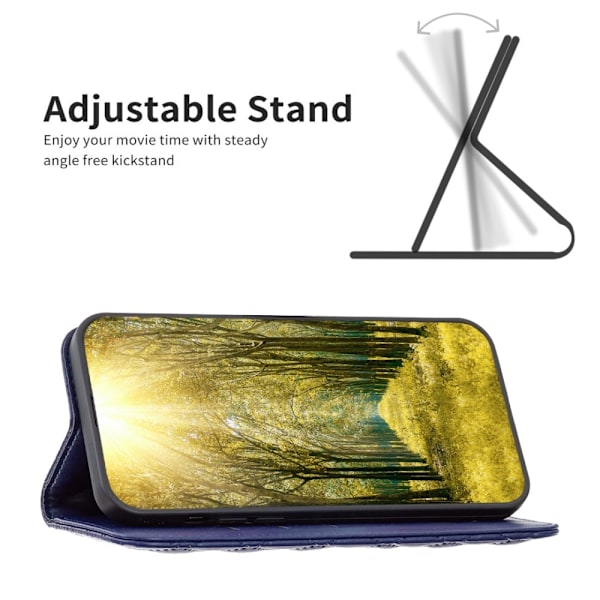 BINFEN iPhone 16 Pro Max Fodral Diamond Flip Mörk Blå