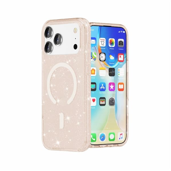 iPhone 17 Pro Max/18 Pro Max Skal MagSafe Glitter Guld