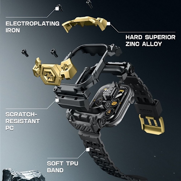 Supcase Apple Watch 10 46 mm Armband Unicorn Beetle Ore Guld