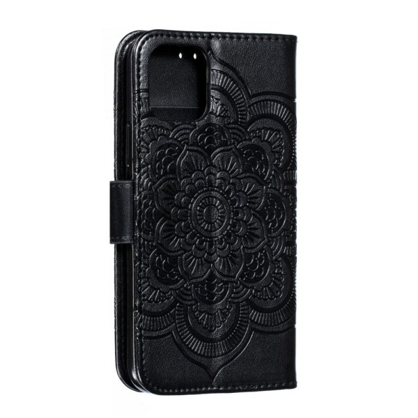 iPhone 11 Pro - Plånboksfodral Mandala - Svart Black Svart