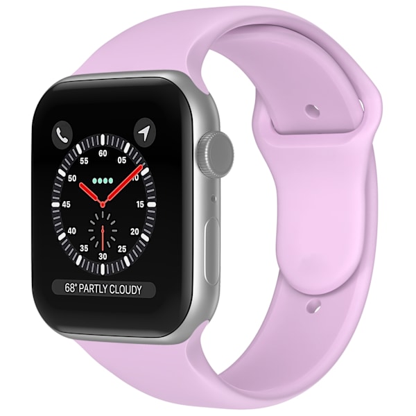 Apple Watch 42/44/45/49 mm Silikon Armband (S/M) Ljus Lila