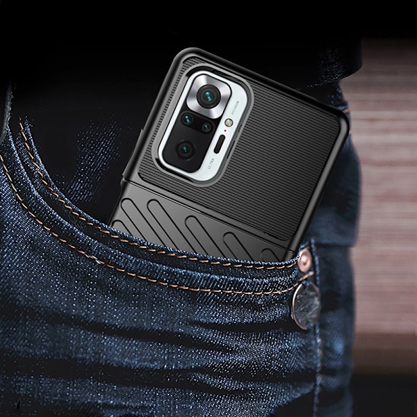 Xiaomi Redmi Note 10 Pro - Twill Textur Skal - Blå Blå