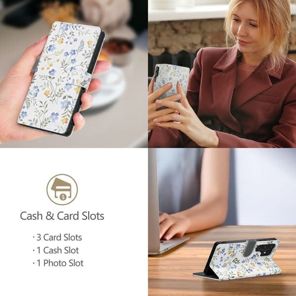 Tech-Protect Galaxy A18/A17/A26 Fodral Läder Spring Flowers