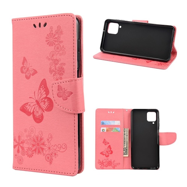 Samsung Galaxy A12 - Fodral Med Tryck - Rosa Pink Rosa