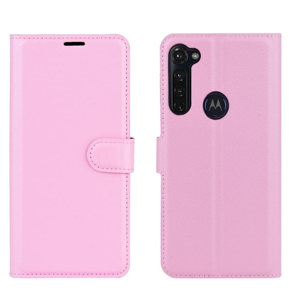 Motorola Moto G Pro - Litchi Plånboksfodral - Ljus Rosa LightPink Ljus Rosa