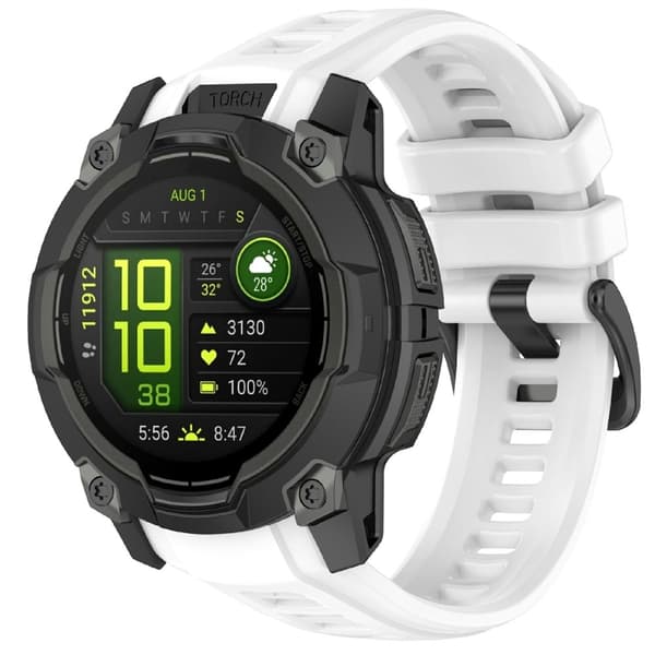 Garmin Instinct 3 45 mm Klockarmband Silikon Vit