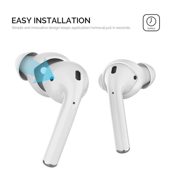 AHASTYLE AirPods 2/1 3-PACK Öronpluggar Silikon Storlek L Vit