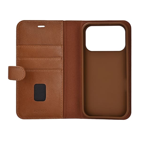 Buffalo iPhone 18 Pro/17 Pro Fodral MagSafe 2in1 Äkta Läder Brun