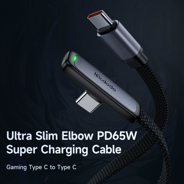 Mcdodo 1.2m 65W PD USB-C - USB-C Elbow Kabel Svart
