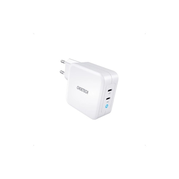 Choetech 100W PD 2x USB-C Väggladdare Vit