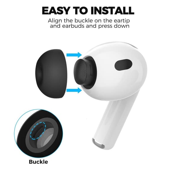 AHASTYLE 3-PACK AirPods Pro 3 Öronpluggar Silikon Svart