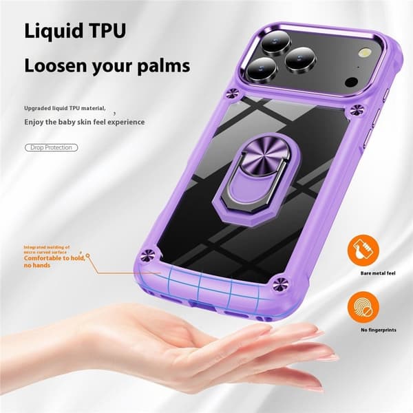 iPhone 18 Pro/17 Pro Skal Shockproof Ring Hybrid Grön