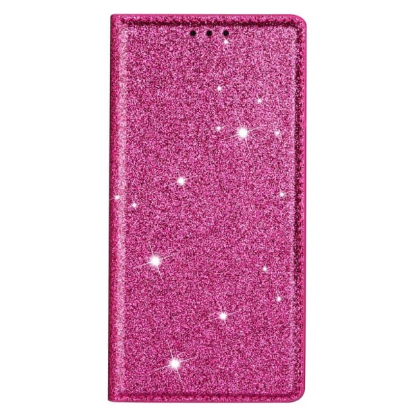 iPhone 15 Plus Fodral Flip Glitter Rosa