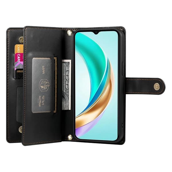 Honor 400 Lite Fodral Multifunktionellt Läder Svart