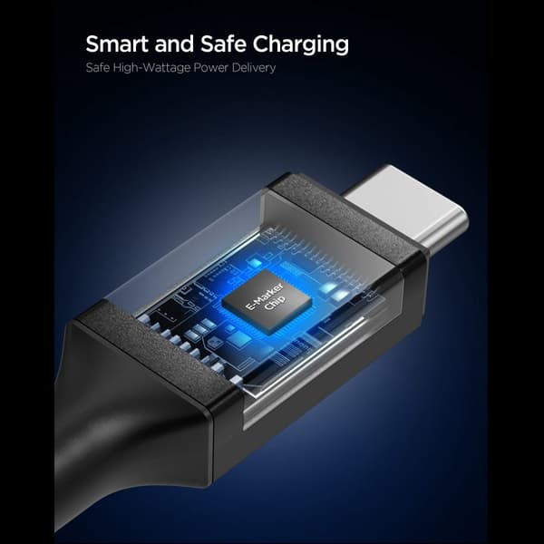 Spigen 1.2m 240W USB-C - USB-C Kabel Essential Svart