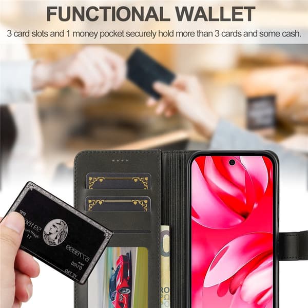 LC.IMEEKE Google Pixel 10a Fodral Läder Svart