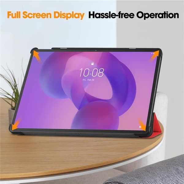 Lenovo Idea Tab Pro Fodral Tri-Fold Läder Röd