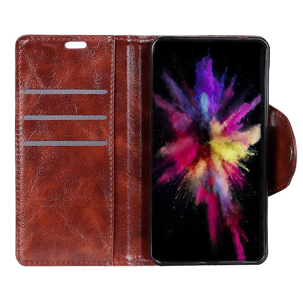 Huawei Honor View 20 - PU Läder Plånboksfodral - Brun Brown Brun