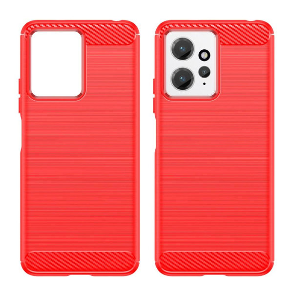 Xiaomi Redmi Note 12 4G Skal Borstad Stål Textur Röd
