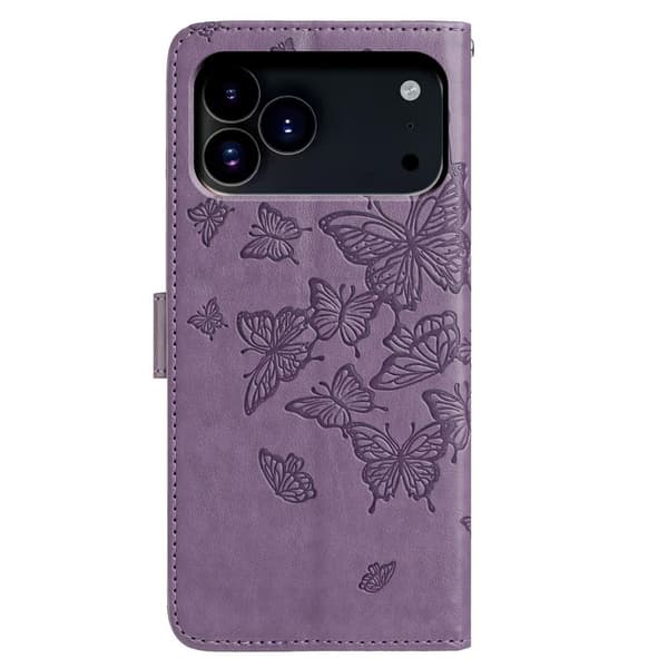 iPhone 18 Pro/17 Pro Fodral Med Fjäril Tryck Lila