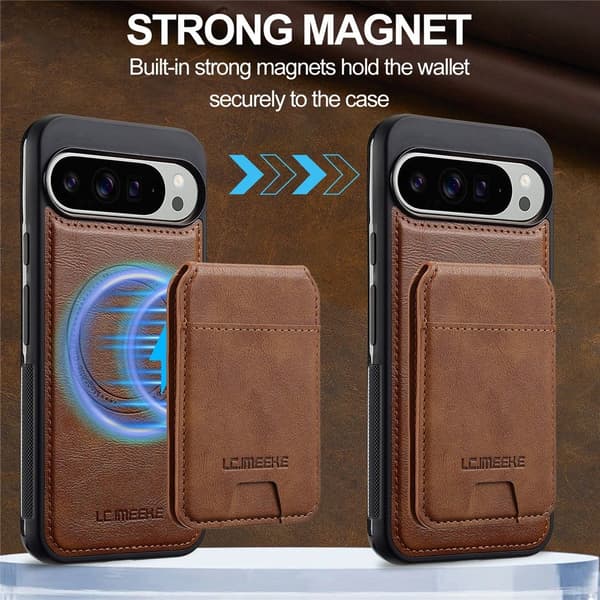 LC.IMEEKE Google Pixel 10/10 Pro/9/9 Pro Skal Magnetiskt Kortfack