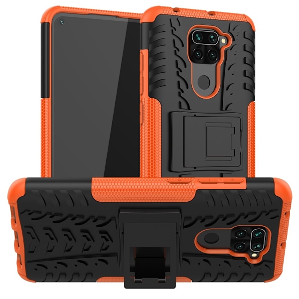 Xiaomi Redmi Note 9 - Ultimata Stöttåliga Skalet med Stöd - Orange Orange Orange