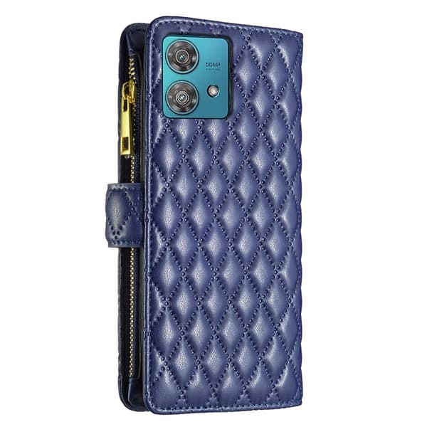 BINFEN Motorola Edge 40 Neo 5G Fodral Multifunktionell Diamond Blå