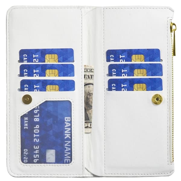 BINFEN iPhone 16 Plus Fodral Diamond Multifunktionell Vit