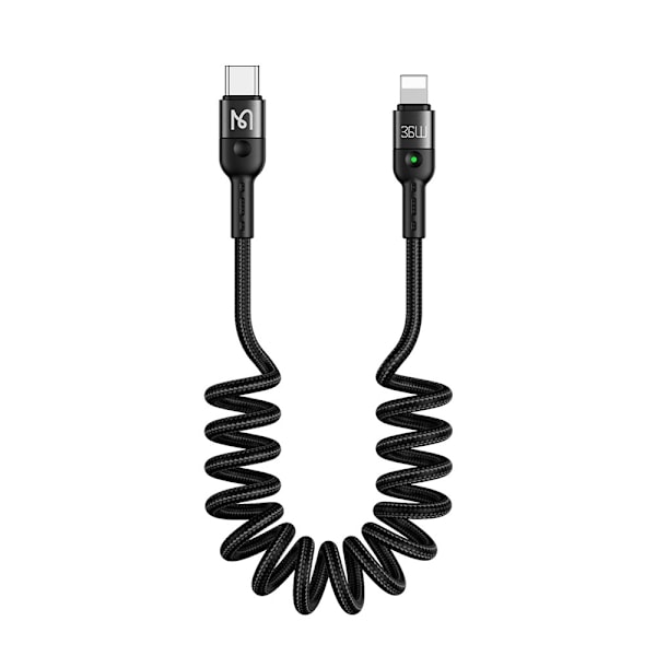 Mcdodo 36W PD USB-C - Lightning Flexibel Nylonkabel Svart