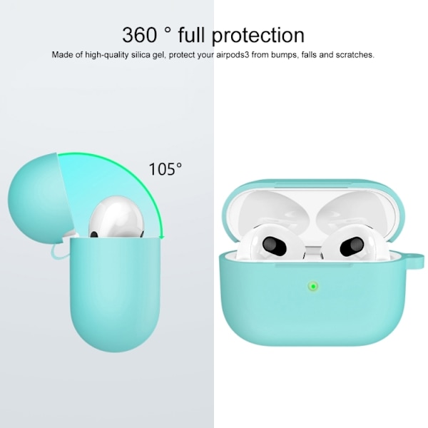 AirPods 3 Skal Silikon Med Krok Cyan