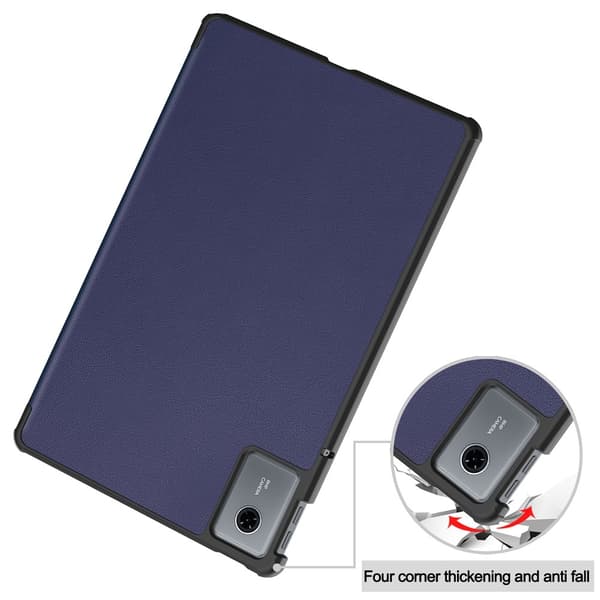 Lenovo Idea Tab Fodral Tri-Fold Läder Mörk Blå